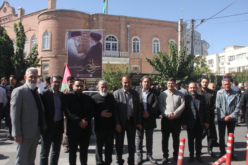حضور مدیرعامل و پرسنل سازمان همیاری در تجمع مردمی محکومیت جنایات رژیم صهیونیستی